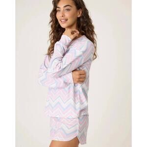 Nwt P.J. SALVAGE Mountain Bound Fair Isle Pajama Short Set Blue L NEW